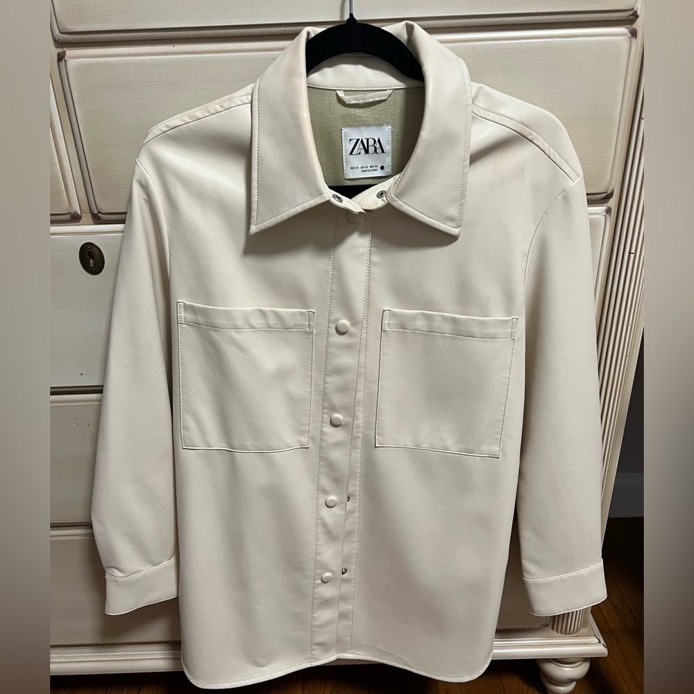 Zara faux leather shirt